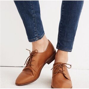 Madewell The Frances Oxford Shoes Women’s Brown Leather Lace Up NEVER WORN
